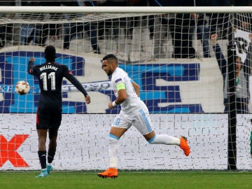 Dimitri Payet celebra el 2-0 ante Herrerín