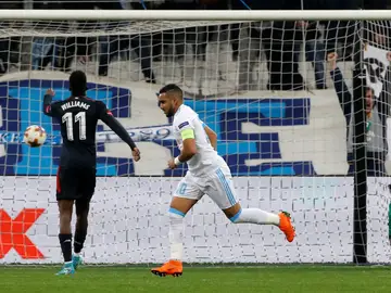 Dimitri Payet celebra el 2-0 ante Herrerín Dimitri Payet celebra el 2-0 ante Herrerín