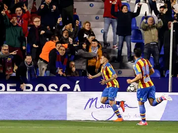 Roger celebra su gol en el Levante - Eibar Roger celebra su gol en el Levante - Eibar