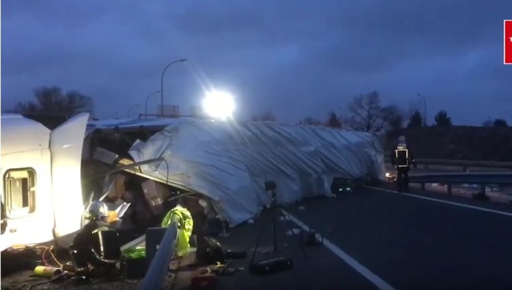 Accidente mortal de un camión en San Sebastián de los Reyes, en Madrid