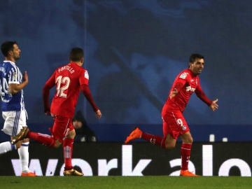 Ángel celebra un gol con el Getafe