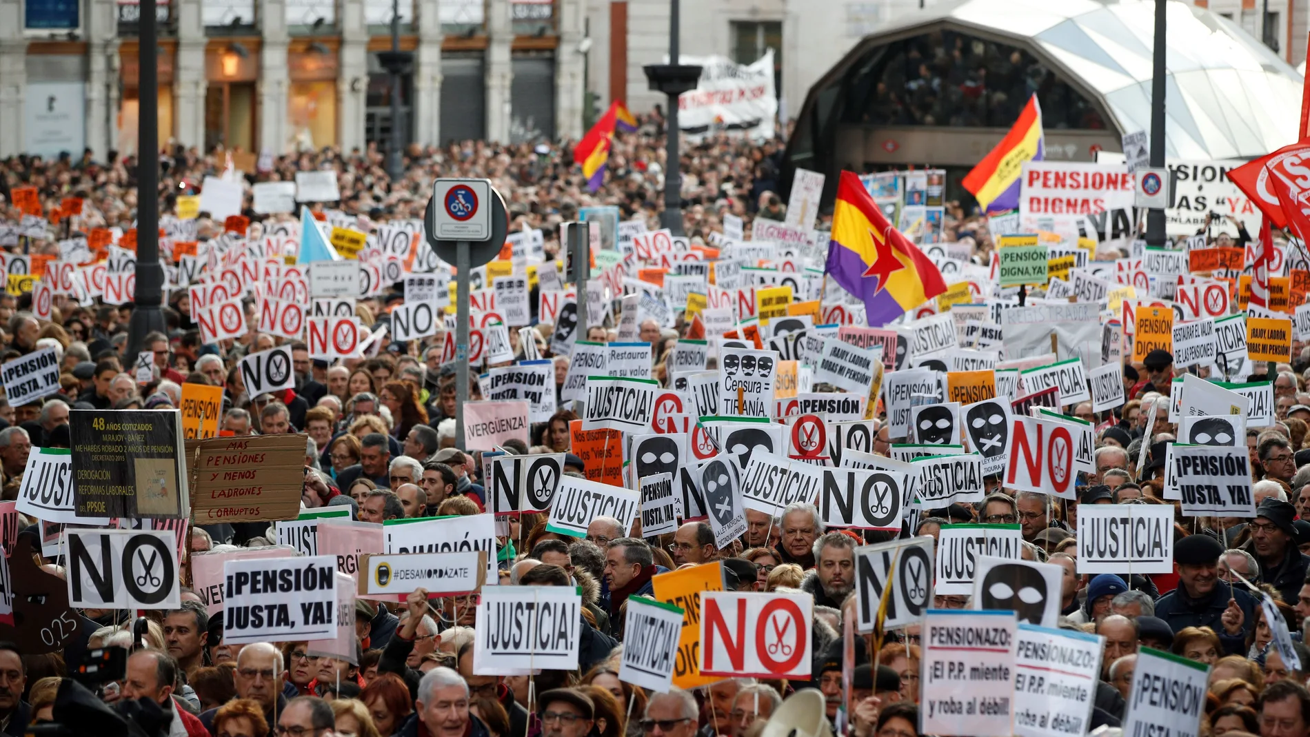 Manifestación por las pensiones dignas en Madrid