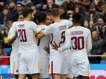 La Roma celebrando un gol La Roma celebrando un gol