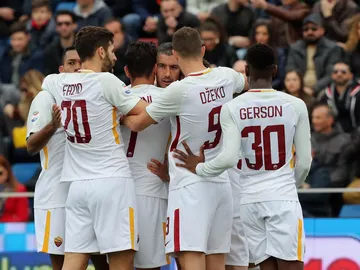 La Roma celebrando un gol La Roma celebrando un gol