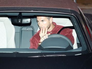 Sergio Ramos, a su llegada a Las Rozas