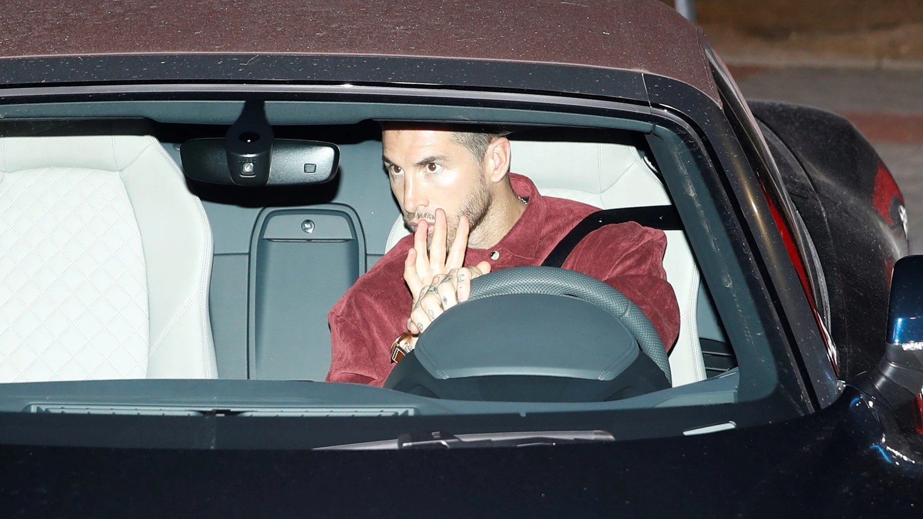 Sergio Ramos, a su llegada a Las Rozas Sergio Ramos, a su llegada a Las Rozas