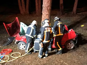 Imagen del accidente en Rascafría Imagen del accidente en Rascafría