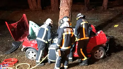 Imagen del accidente en Rascafría Imagen del accidente en Rascafría