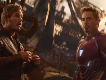 Star-Lord y Iron Man en 'Vengadores: Infinity War'