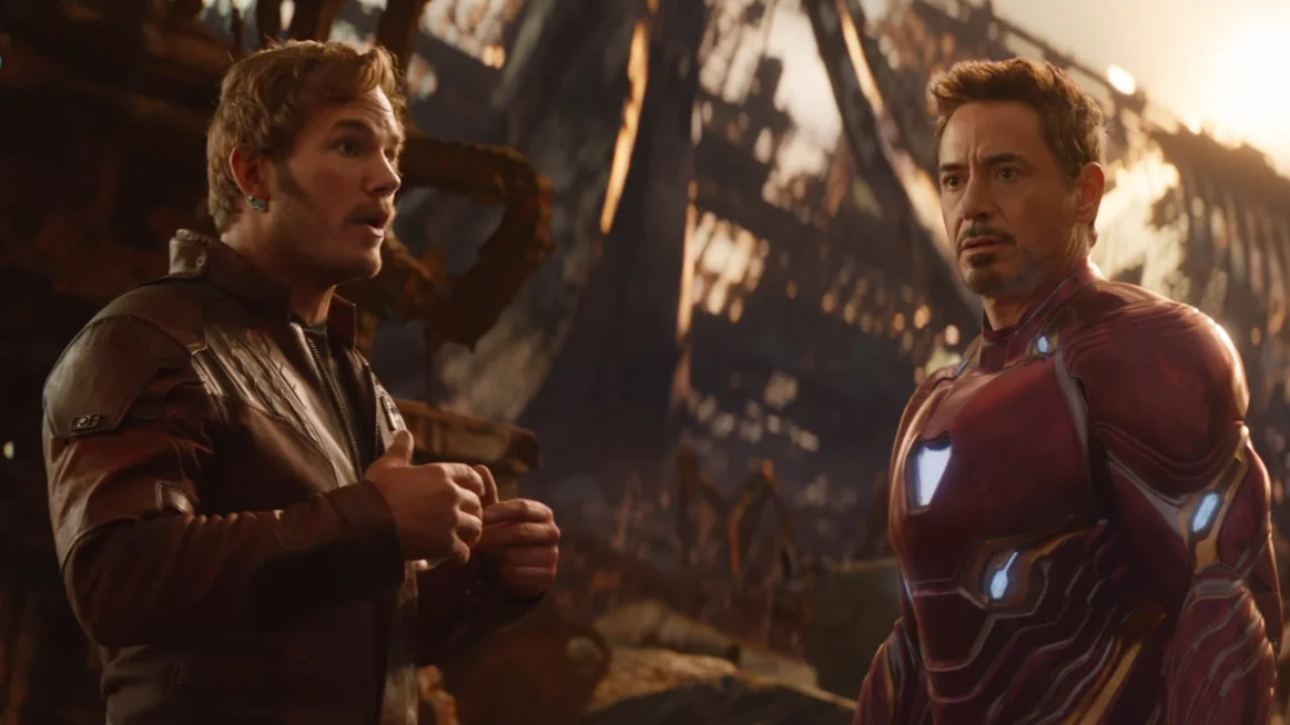 Star-Lord y Iron Man en 'Vengadores: Infinity War'