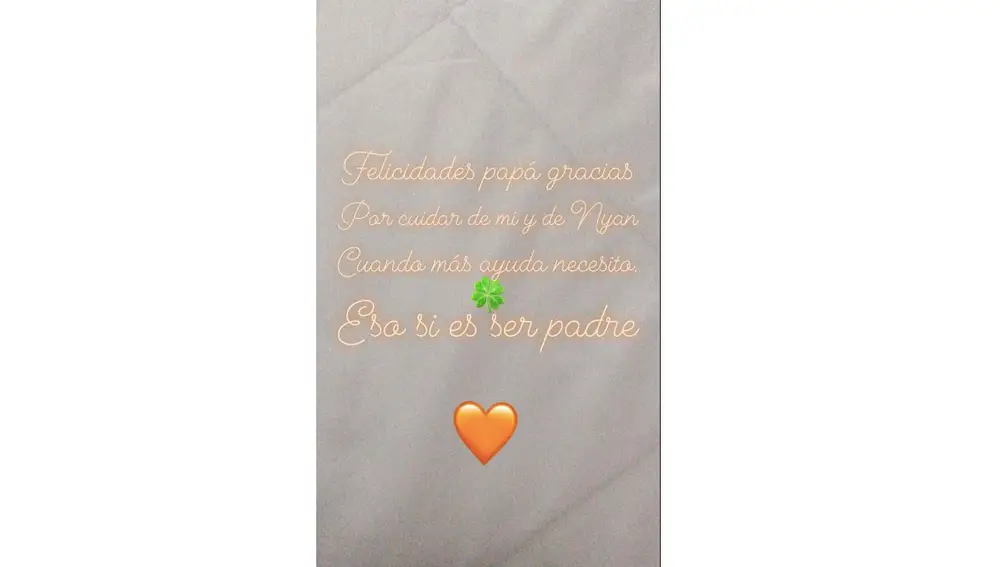 La felicitación de Aurah Ruiz a su padre La felicitación de Aurah Ruiz a su padre