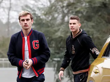 Griezmann, a su llegada con la selección francesa Griezmann, a su llegada con la selección francesa