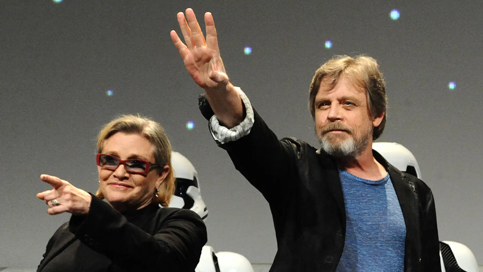 Mark Hamill con Carrie Fisher