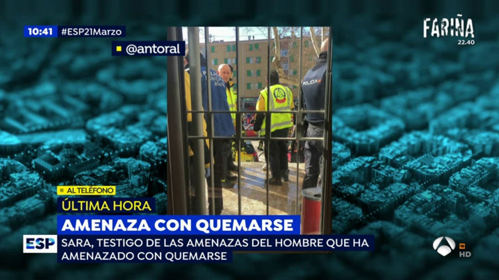 Una testigo del hombre que amenazó con quemarse: 