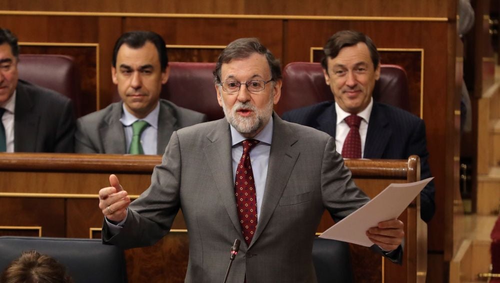  Mariano Rajoy  al inicio de la sesión  celebrada en el Congreso. 