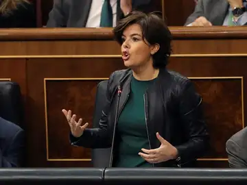 La vicepresidenta del Gobierno, Soraya Sáenz de Santamaría, en el congreso La vicepresidenta del Gobierno, Soraya Sáenz de Santamaría, en el congreso