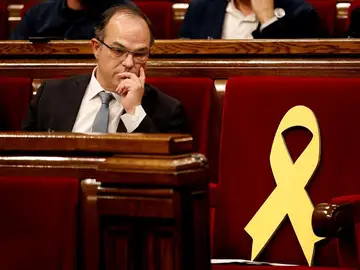 Jordi Turull durante el pleno de investidura en el Parlament Jordi Turull durante el pleno de investidura en el Parlament