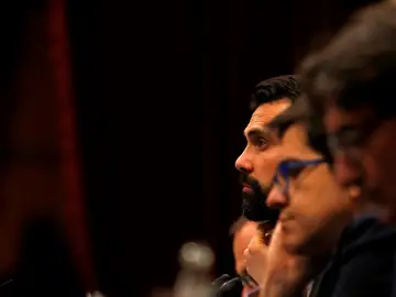El presidente del Parlament, Roger Torrent,durante el pleno de investidura El presidente del Parlament, Roger Torrent,durante el pleno de investidura