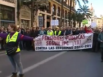 Manifestación por las pensiones en Valencia