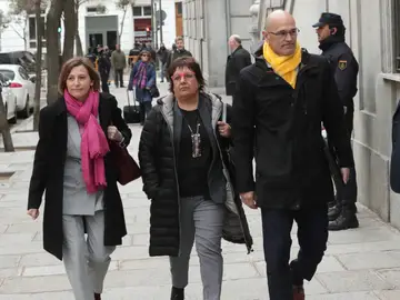 Forcadell, Bassa y Romeva a su llegada al Supremo Forcadell, Bassa y Romeva a su llegada al Supremo