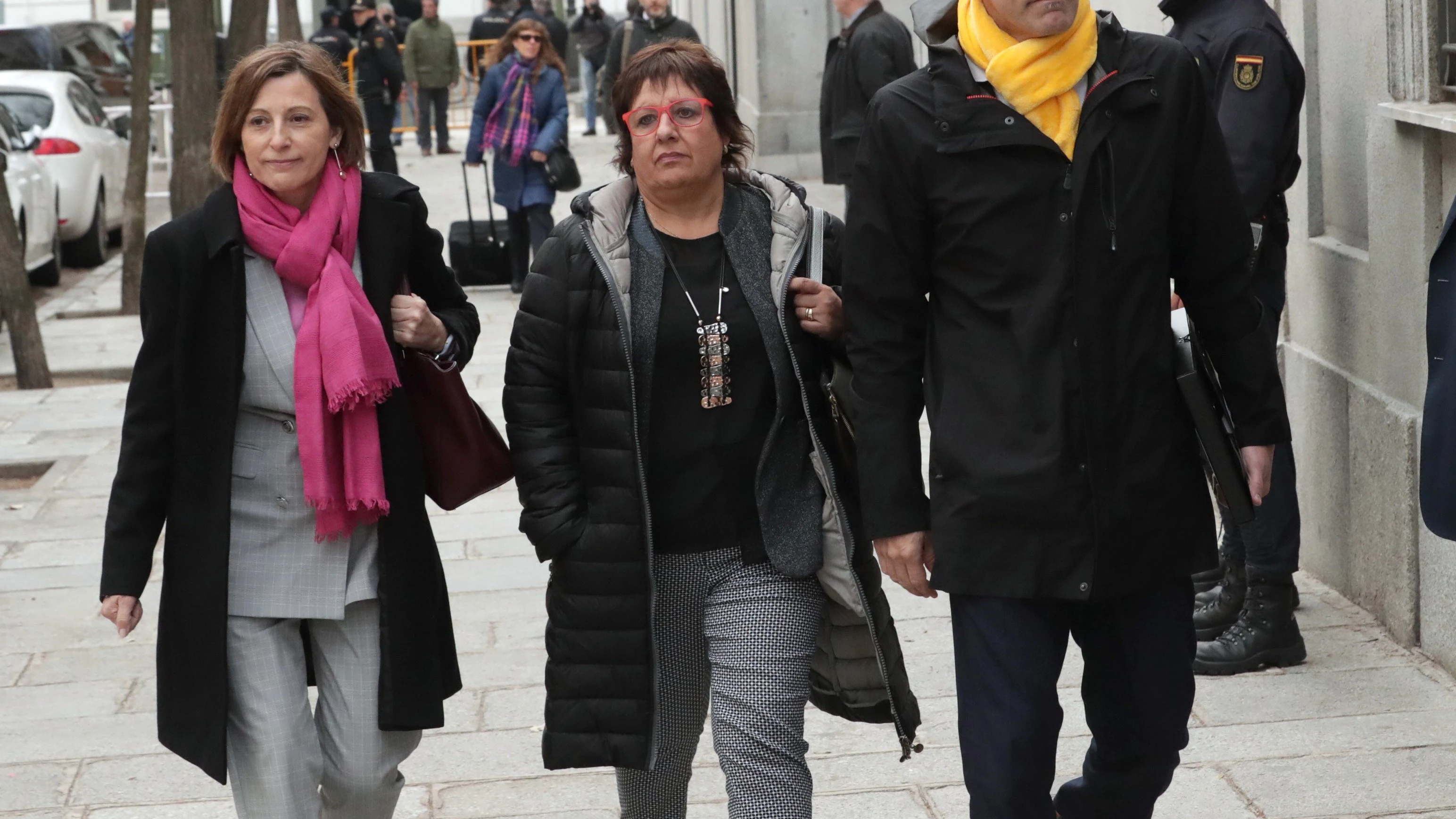 Forcadell, Bassa y Romeva a su llegada al Supremo