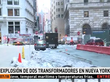 Lugar de la explosión en la parte sur de Manhattan Lugar de la explosión en la parte sur de Manhattan