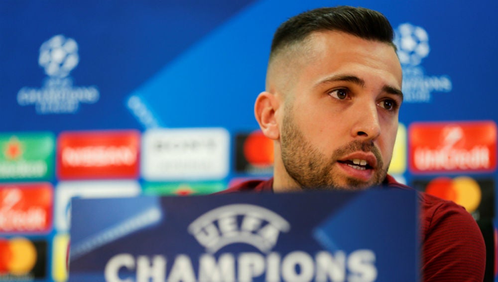 Jordi Alba, en rueda de prensa