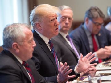 El presidente estadounidense, Donald J. Trump (2i), se reúne con jefes de Estado de los países Bálticos en la Casa Blanca