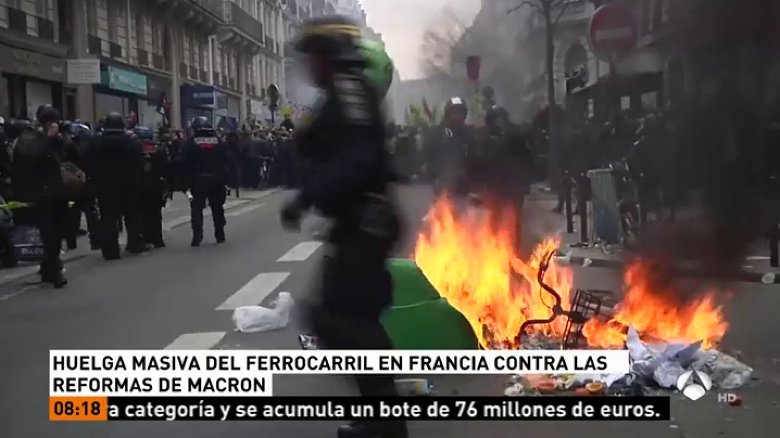 Continúa la jornada de huelga de ferrocarriles en Francia con millones de afectados
