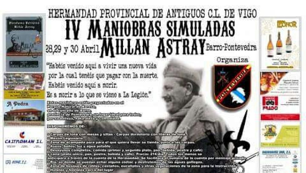 Cartel con la figura de Millán Astray