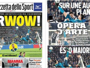 Las portadas de la prensa con el gol de chilena de Cristiano