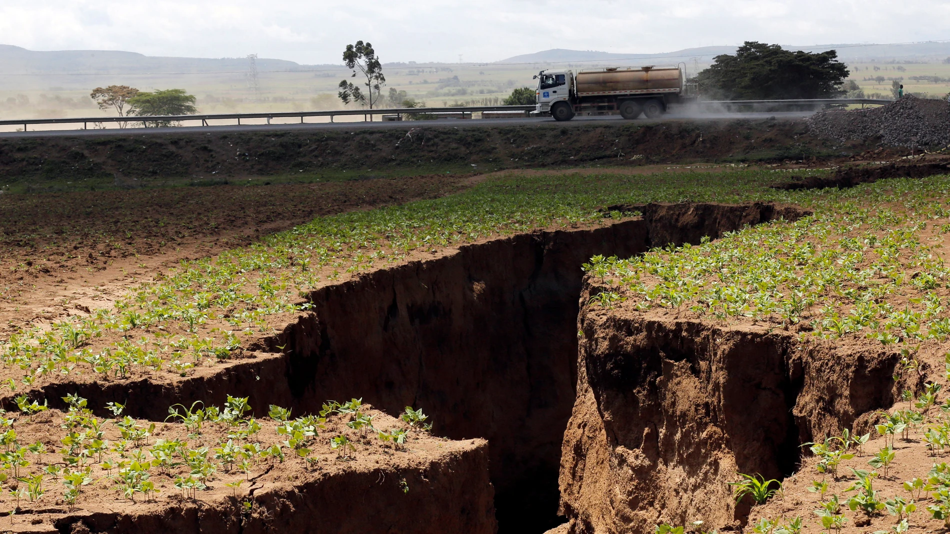 La grieta que se ha abierto en el condado de Narok La grieta que se ha abierto en el condado de Narok