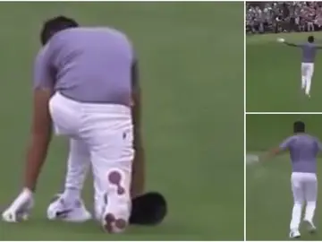 Un golfista se lesiona celebrando un hoyo en uno Un golfista se lesiona celebrando un hoyo en uno