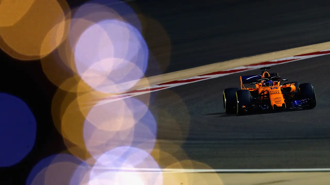 Fernando Alonso, en el circuito de Baréin