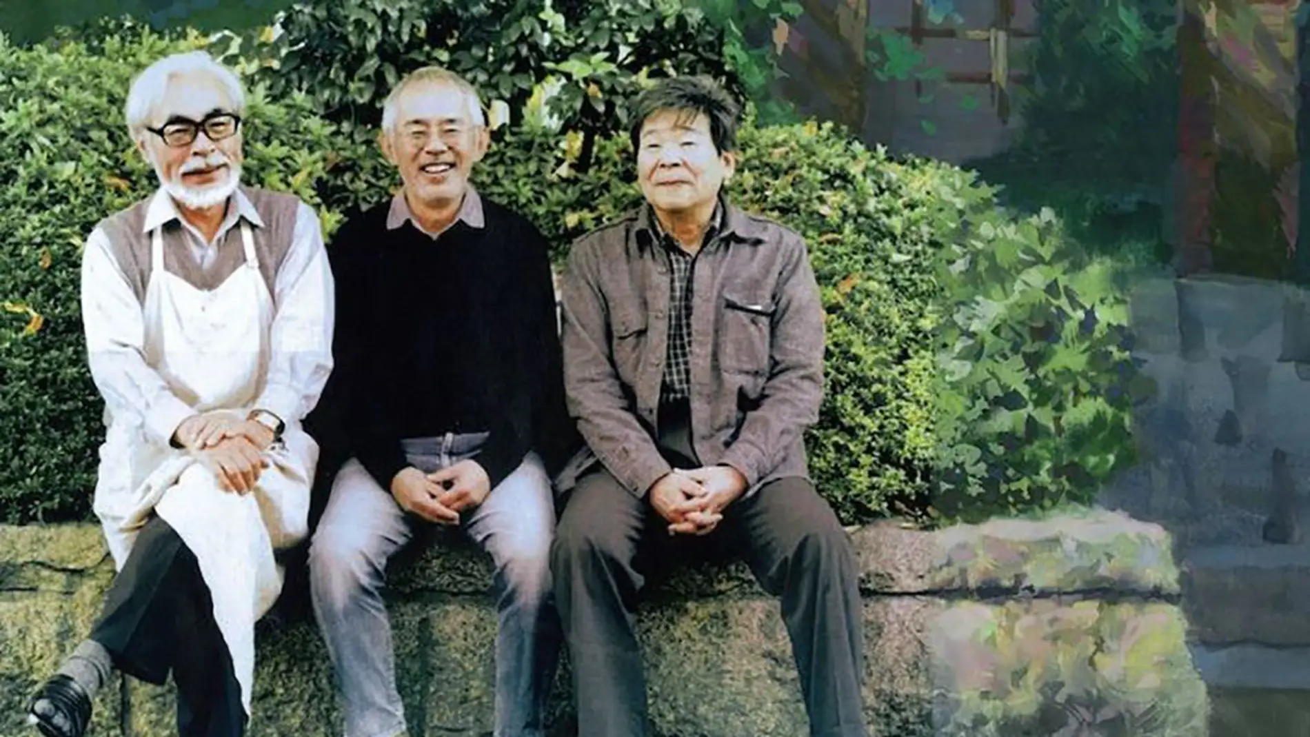 Hayao Miyazaki, Toshio Suzuki e Isao Takahata 