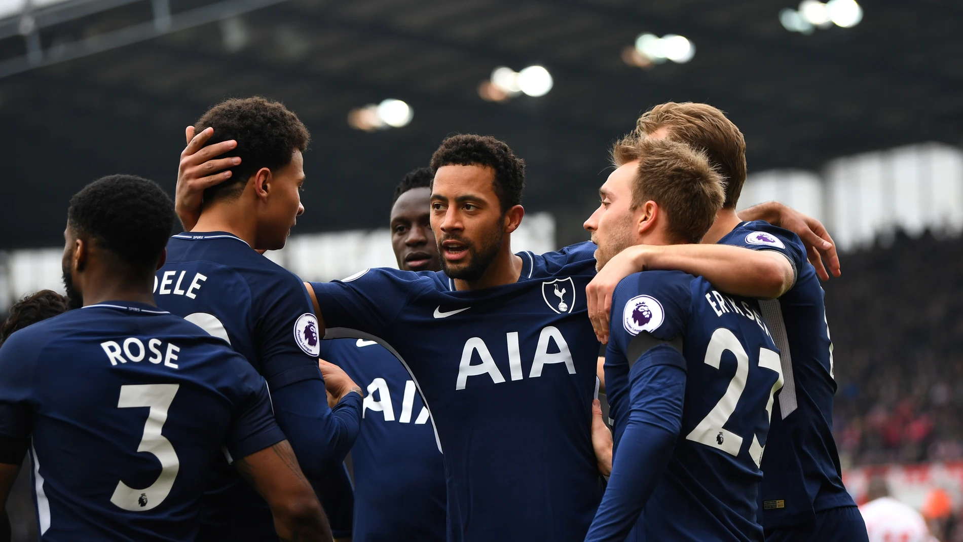 El Tottenham celebrando el gol ante el Stoke El Tottenham celebrando el gol ante el Stoke