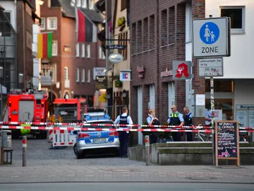 La policía ha acordonado la zona del atropello múltiple en Münster La policía ha acordonado la zona del atropello múltiple en Münster