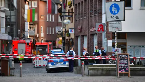 La policía ha acordonado la zona del atropello múltiple en Münster La policía ha acordonado la zona del atropello múltiple en Münster