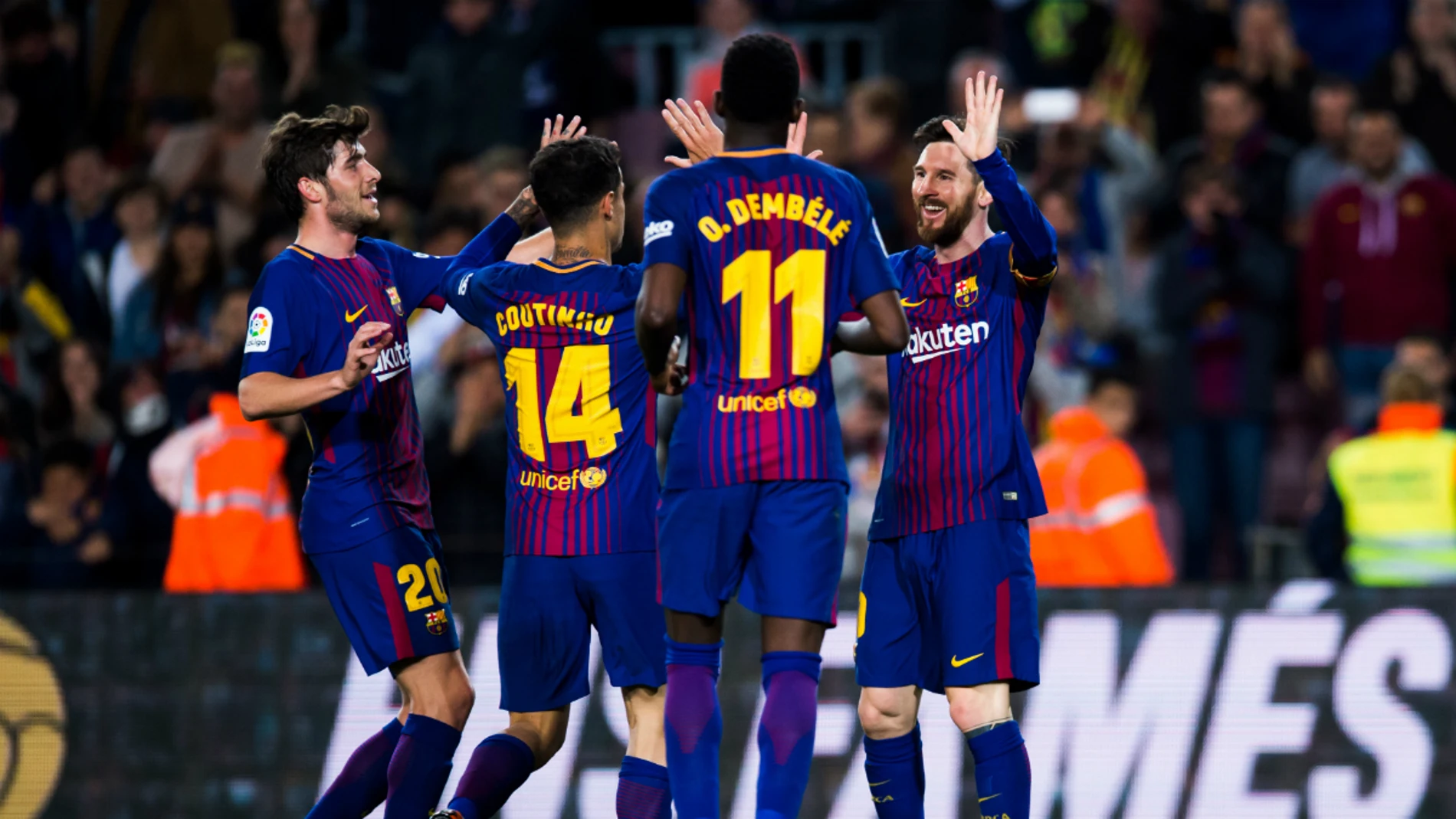 El Barcelona celebra un gol El Barcelona celebra un gol