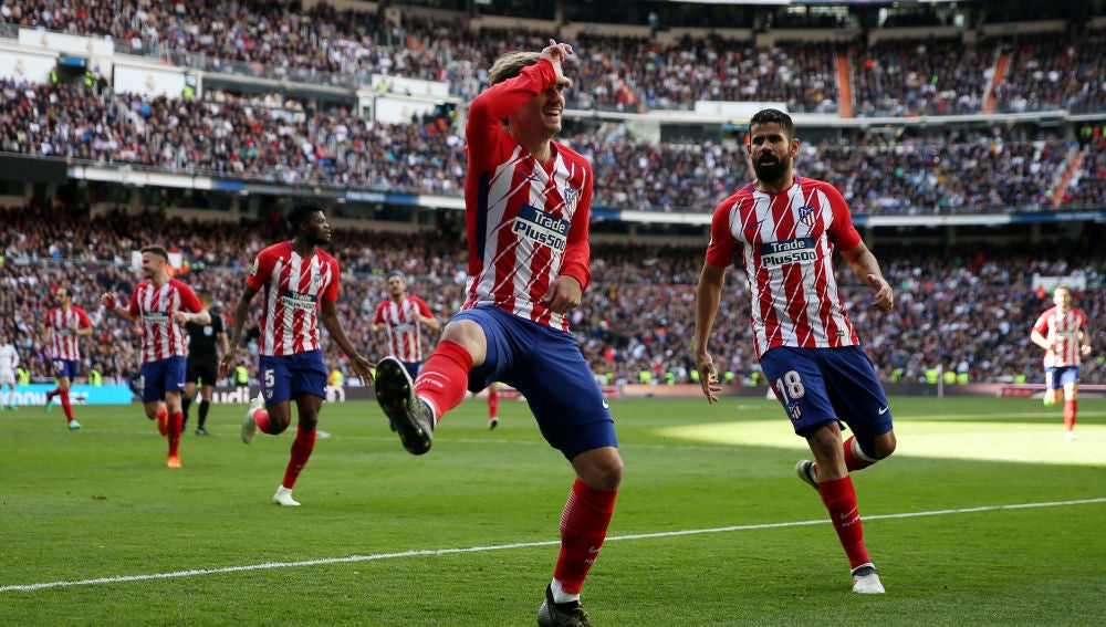 Griezmann celebra su gol en el Santiago Bernabéu a lo 'Fortnite'