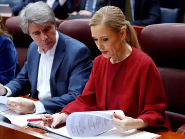 La presidenta de la Comunidad de Madrid, Cristina Cifuentes, conversa con el vicepresidente, Ángel Garrido La presidenta de la Comunidad de Madrid, Cristina Cifuentes, conversa con el vicepresidente, Ángel Garrido
