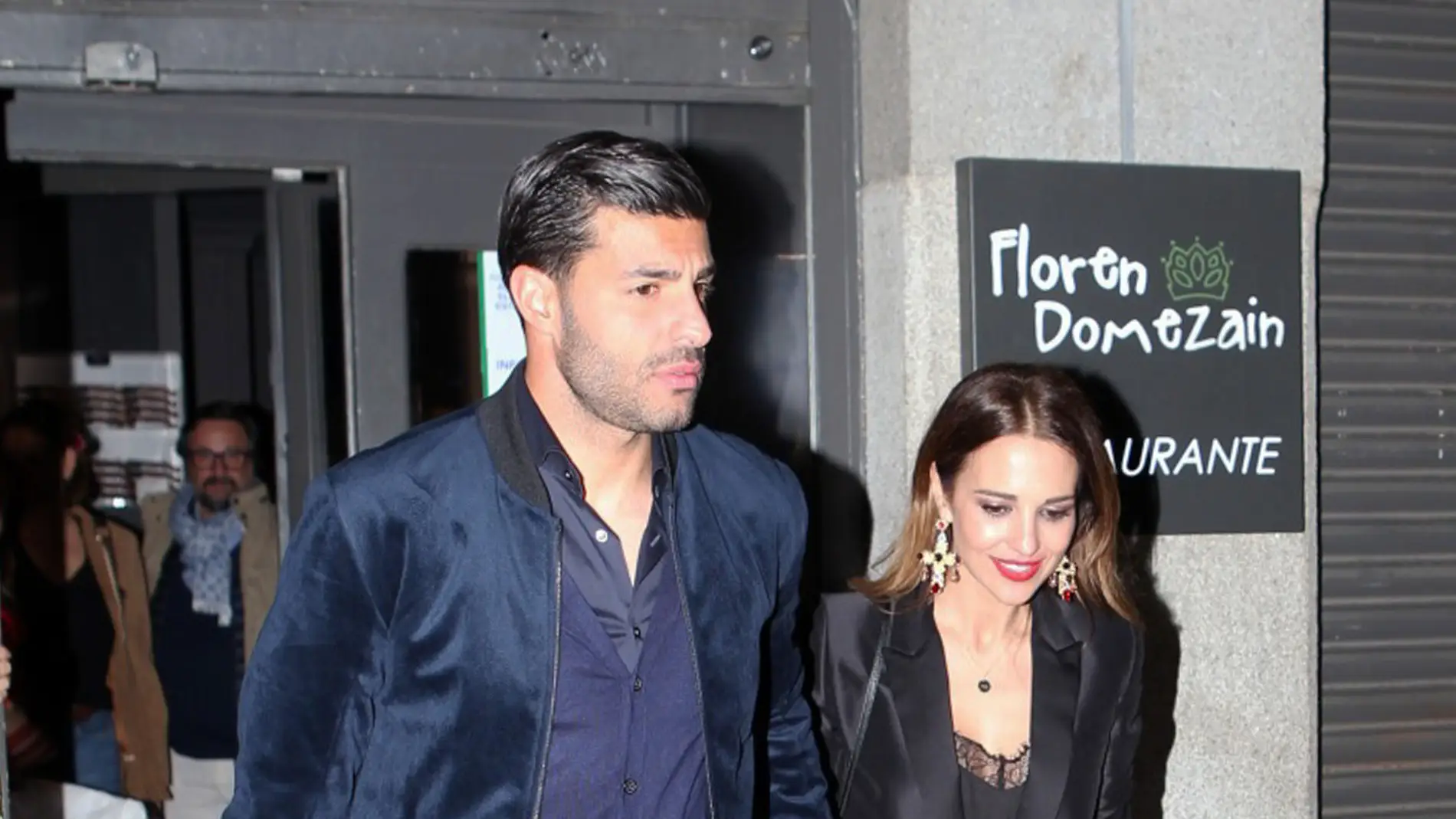 Miguel Torres y Paula Echevarría tras la cena del sábado
