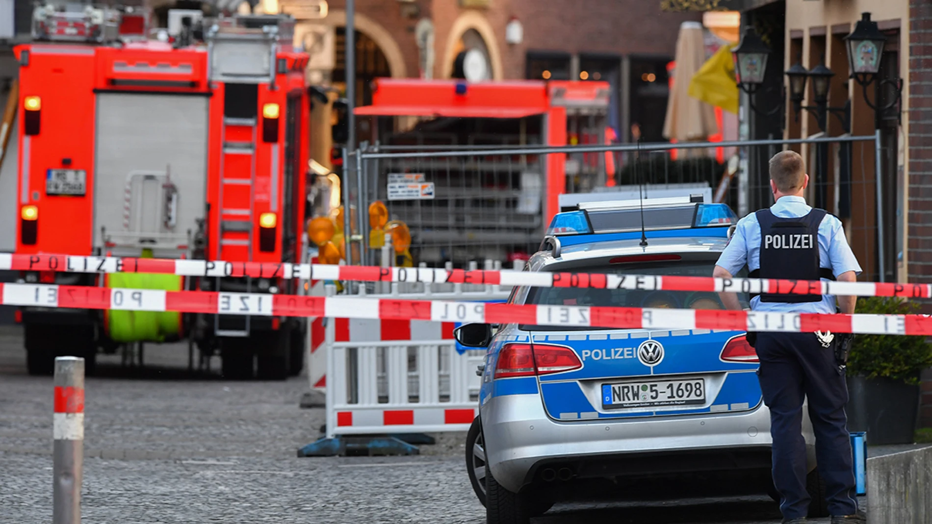 La policía alemana en la zona del atropello múltiple en Münster La policía alemana en la zona del atropello múltiple en Münster