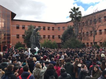 Concentración de estudiantes de la Universidad Rey Juan Carlos