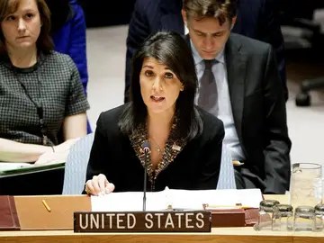 La embajadora estadounidense ante la ONU, Nikki Haley La embajadora estadounidense ante la ONU, Nikki Haley