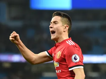 Ander Herrera, durante el partido contra el Manchester City Ander Herrera, durante el partido contra el Manchester City