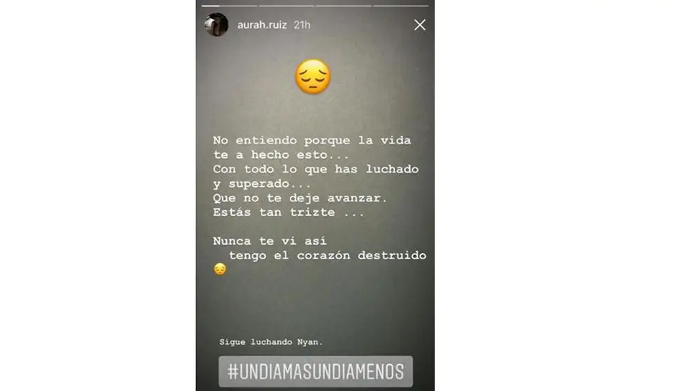 El preocupante mensaje de Aurah Ruiz