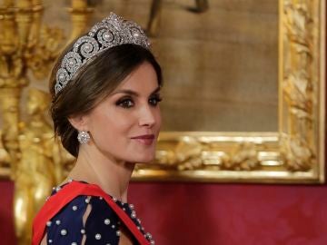 La reina Letizia con la tiara Cartier 