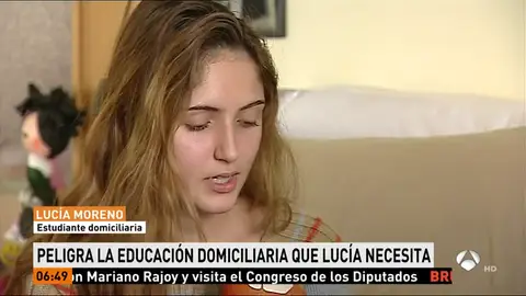 Lucía sufre una enfermedad rara y pide que no le retiren la educación domiciliaria para poder seguir estudiando Lucía sufre una enfermedad rara y pide que no le retiren la educación domiciliaria para poder seguir estudiando