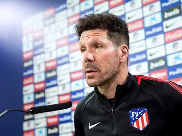 Simeone, en sala de prensa Simeone, en sala de prensa